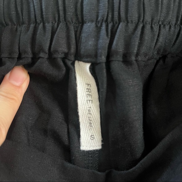 Linen Black Wide Leg Pants - Picture 12 of 14